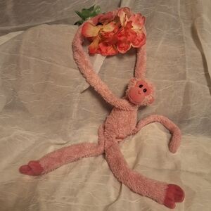 17" Ty Pink Plush Monkey Toy